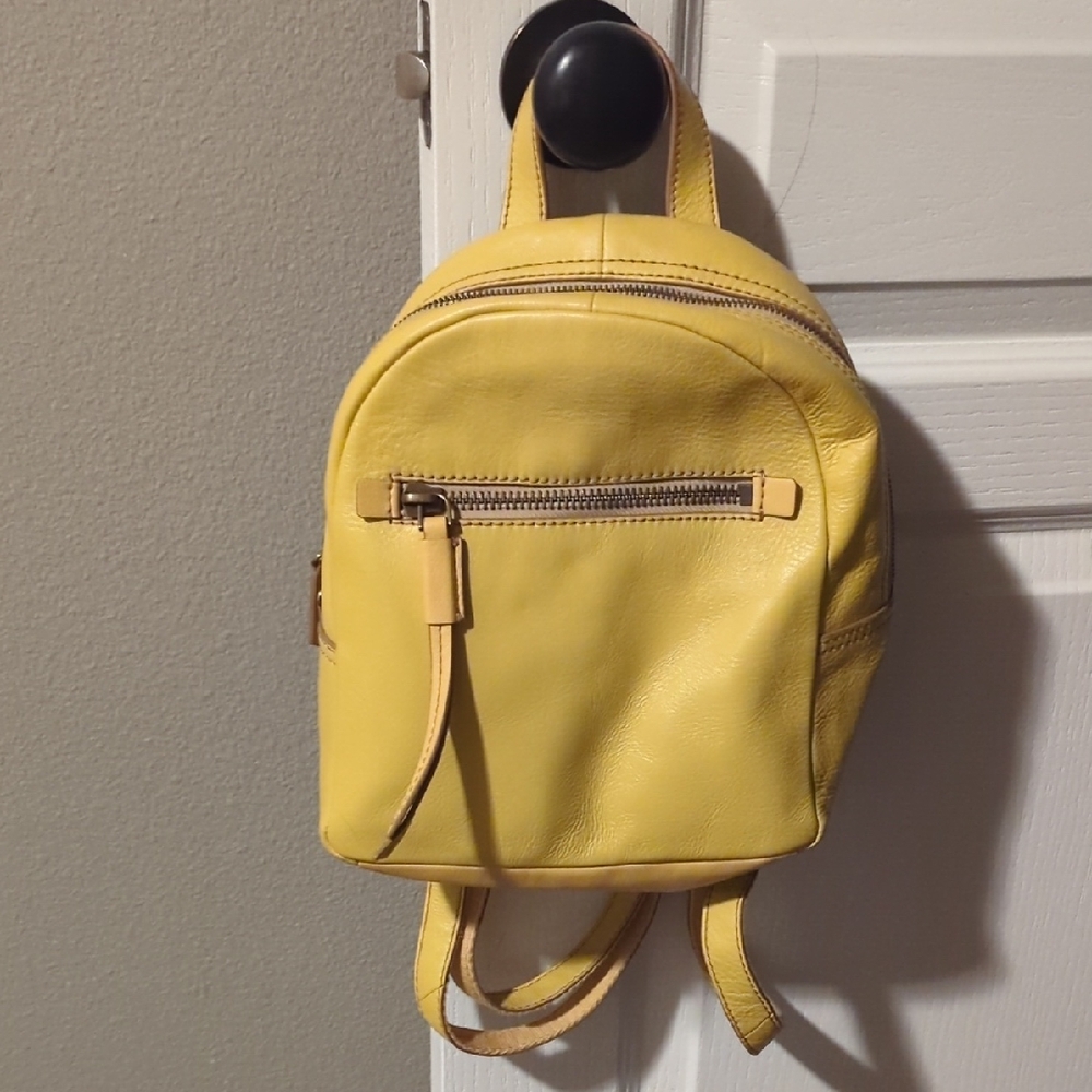 Fossil Yellow Leather Backpack - image 1